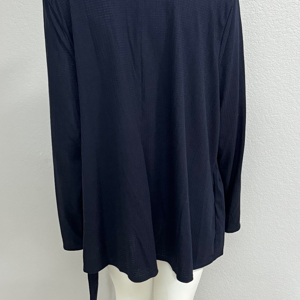 NWT Lane Bryant Navy Faux Wrap Top - Picture 7 of 10